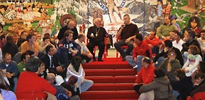Don Pierino Gelmini con i ragazzi Doc