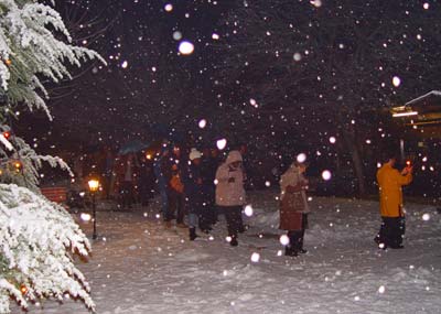 La suggestive procession sous la neige