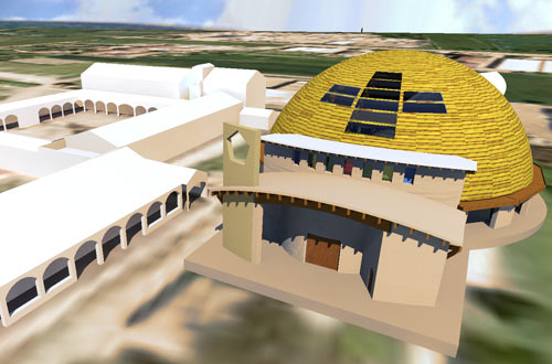 Simulation en 3D du temple en construction Simulation en 3D du temple en construction