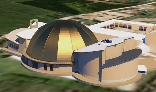 Simulation en 3D du temple en construction Simulation en 3D du temple en construction
