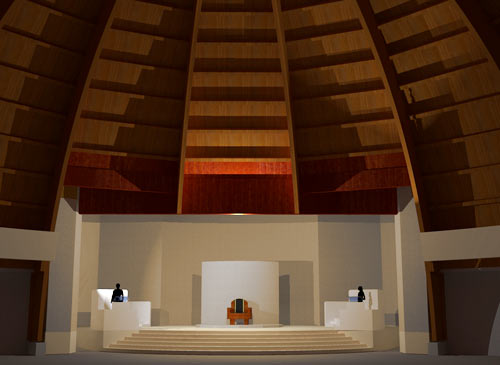 Modello 3D del tempio in costruzione